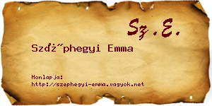 Széphegyi Emma névjegykártya
